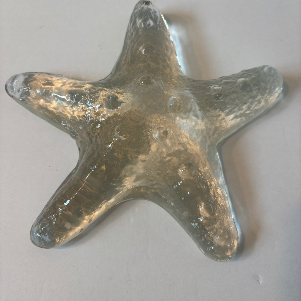 Star Fish Glass Paperweight Clear Decorative